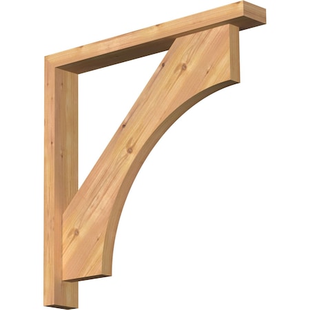 Westlake Block Smooth Bracket W/ Offset Brace, Western Red Cedar, 3 1/2W X 26D X 26H